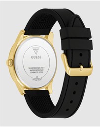 GUESS - Guess Clark Mens Black Gold Tone Multi-function Watch