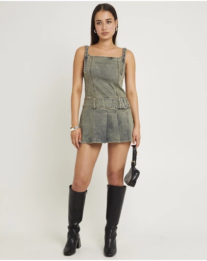 Insight - Autry Denim Pleat Mini Dress