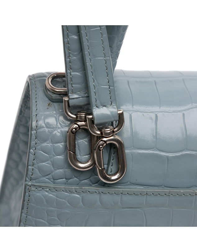 Pre-Loved by Azura Reborn - Pre-Loved Small Croc Embossed Hourglass Top Handle Bag