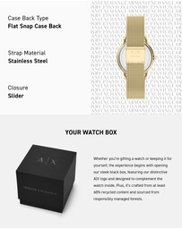 Armani Exchange - Gold Tone Analogue Watch
