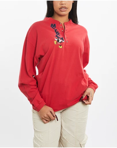 Vintage by The Real Deal - Pre Loved - 90s Disney Mickey Mouse Long Sleeve Tee