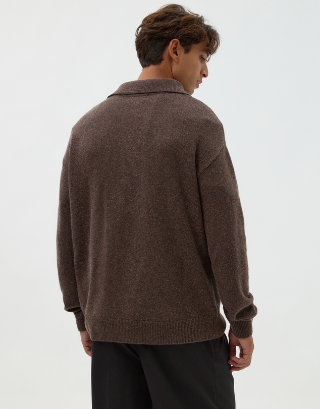 AERE - Wool Blend Oversized Collar Polo