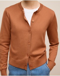 Trenery - Merino Classic Crew Cardigan in Sierra