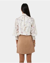 Forcast - Aurae Floral Tie Blouse