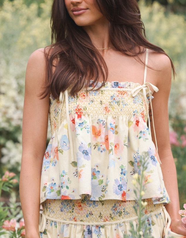 Petal & Pup - Cosima Baby Doll Top - Yellow Floral