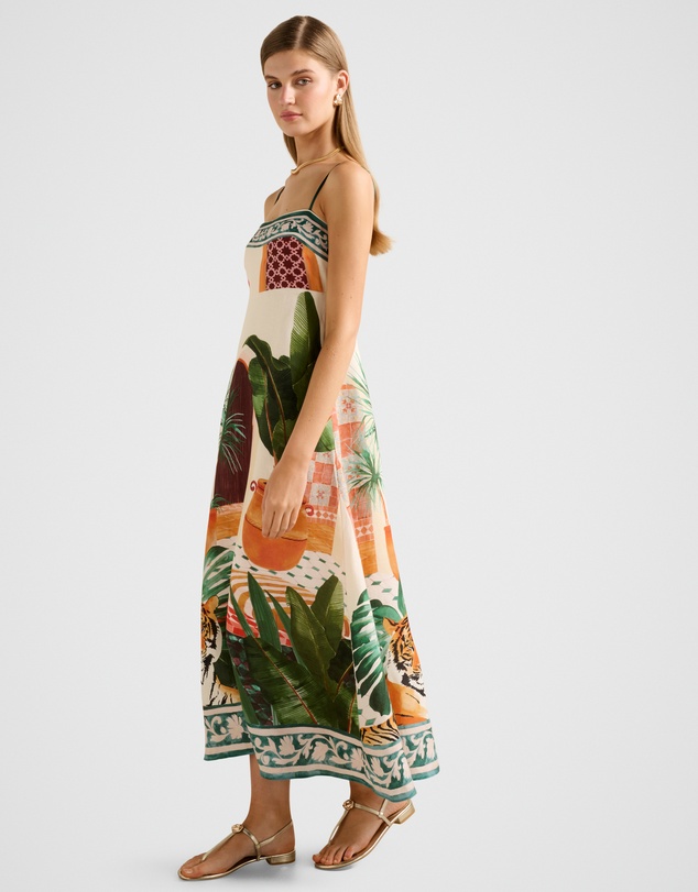 Forever New - Bianca Printed Linen Midi Dress