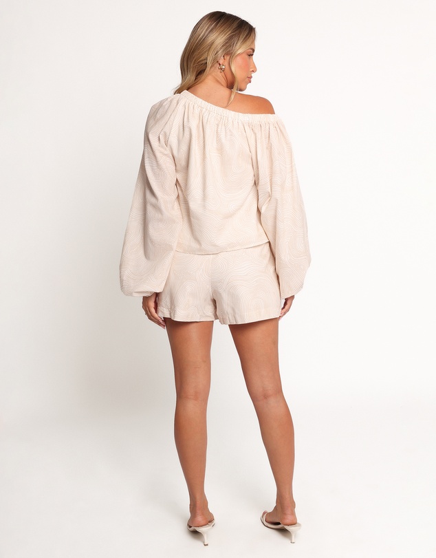 Petal & Pup - Tuliya High Waist Shorts - Tan Swirl