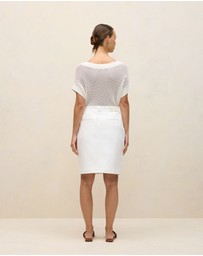 Trenery - Classic Denim Skirt in White