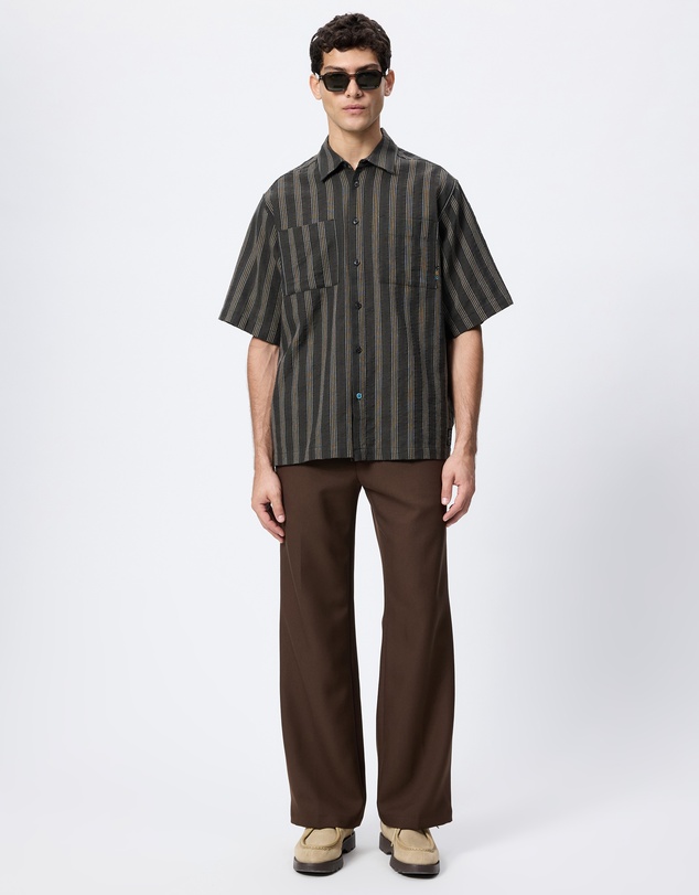 Scotch & Soda - Structured Stripe Relaxed Fit Short Sleeve Shirt
