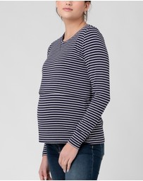Ripe Maternity - Stripe Layered Nursing Top