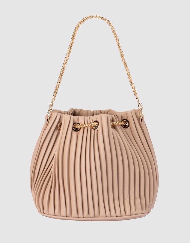 Olga Berg - Remi Pleated Drawstring Bag