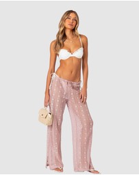 EDIKTED - Embroidered Sheer Lace Pants