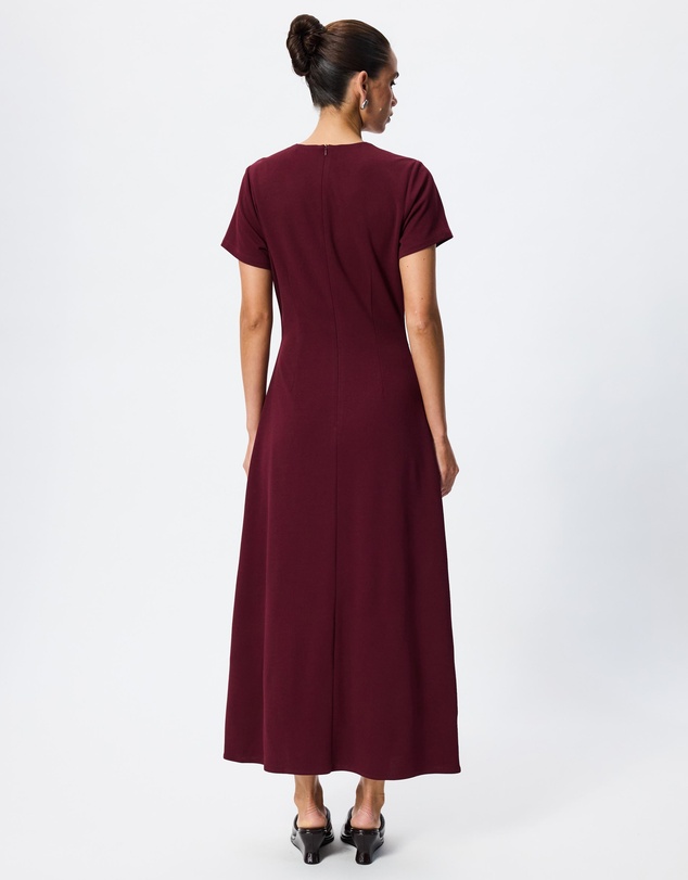 Tussah - Sophia Crew Neck Ruched Detail Midi Dress