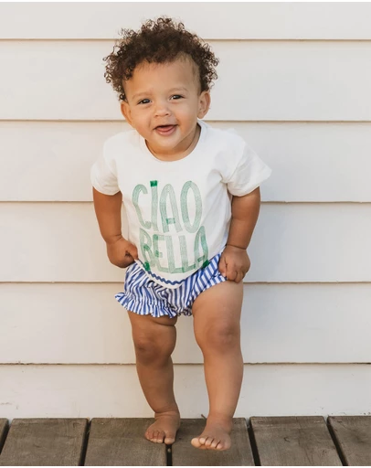 Fox & Finch - Summer Vacay Blue Stripe Bloomers - Babies-Kids