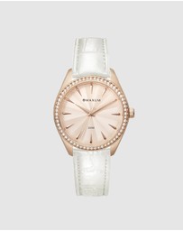 Maxum - Sydney - Rose Gold Tone Dial, Rose Gold Tone Case & White Leather Band