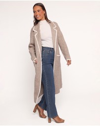 Petal & Pup - Katia Contrast Trim Coatigan - Beige