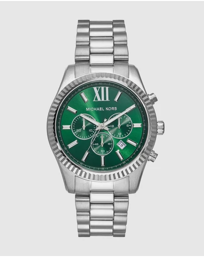 Michael Kors - Lexington Silver Tone Chronograph Watch