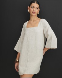 AERE - Nora Linen Mini Shift Dress