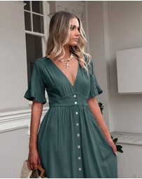 Esther & Co - Korbela Dress - Deep Green