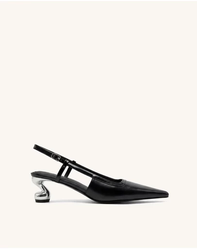 JW PEI - Hannah Sculptural Heel T-Strap Slingback Pumps