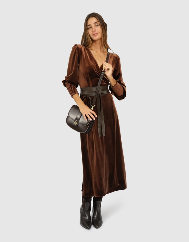 Belle & Bloom - Current Mood Velvet Wrap Dress