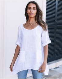 CAMIXA - Federica Linen Tunic Top