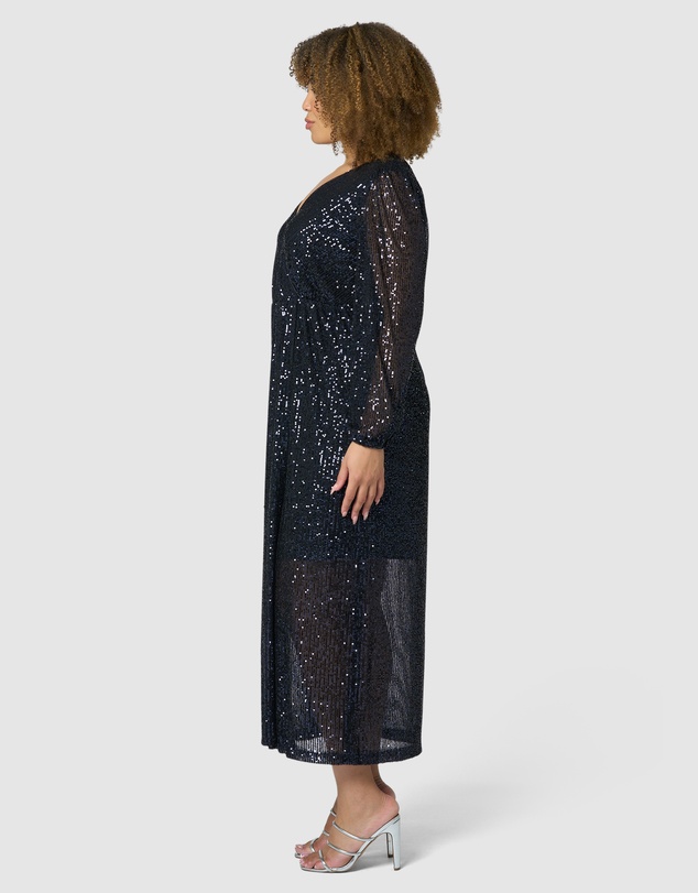 Pink Dusk by Curve Project - All I Want Sequin Maxi Dress