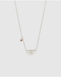 By Charlotte - Silver Lotus Birthstone Necklace - January