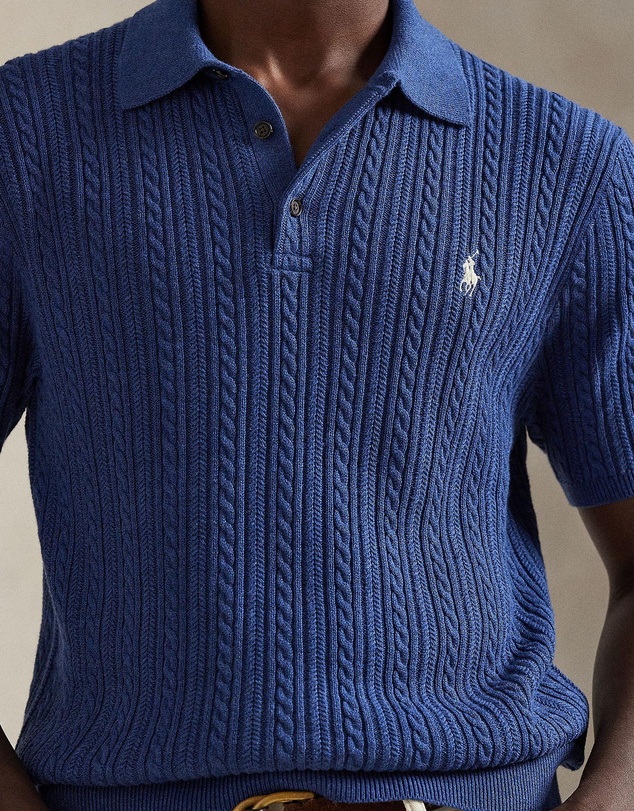 Polo Ralph Lauren - Cable-Knit Cotton Polo-Collar Sweater