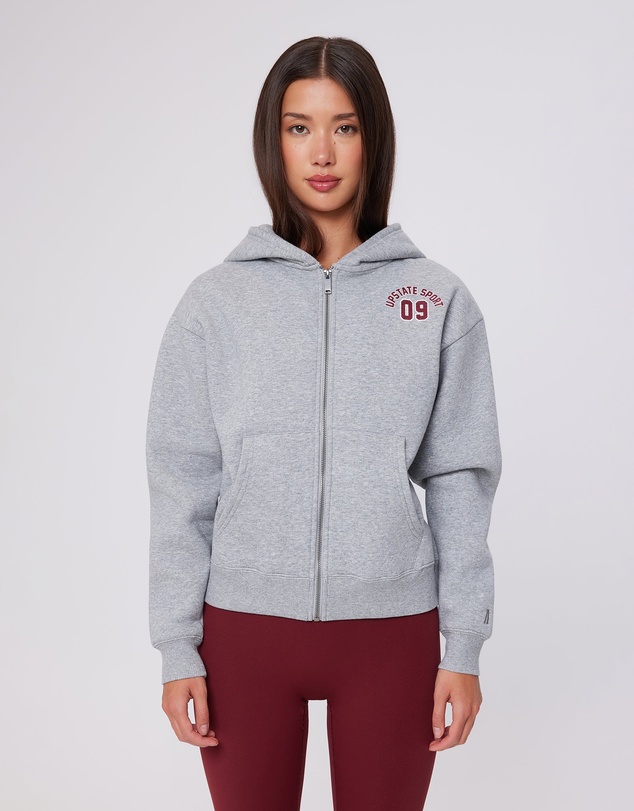 Upstate - Zip Through Hoodie - Grey Marle