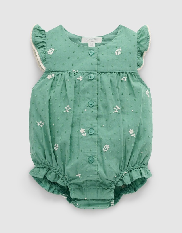 Purebaby - Embroidered Bodysuit -Kids-Babies