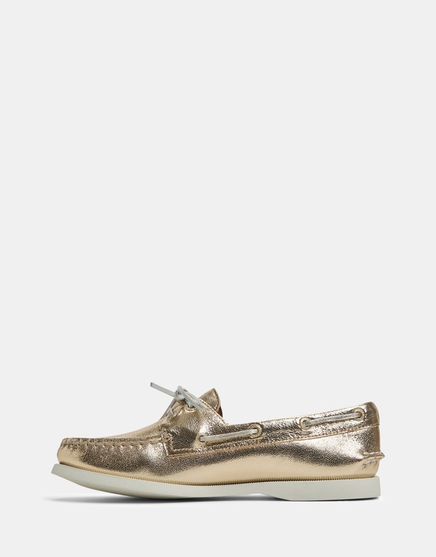 Sperry - A/O 2-Eye Leather Crinkle Gold- Women's