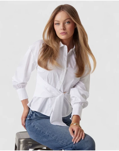 GUESS - Long Sleeve Mimi Wrap Top