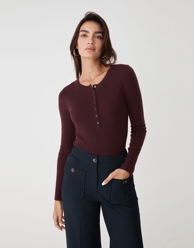 Forcast - Henley Button Up Knit