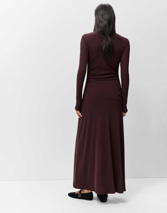 UNISON - Ruched Mesh Long Sleeve Dress
