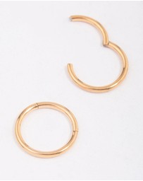 Lovisa - Gold Plated Surgical Steel Sleeper Hoop Earrings 10mm