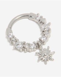 Lovisa - Surgical Steel Cubic Zirconia Celestial Star Drop Clicker Ring