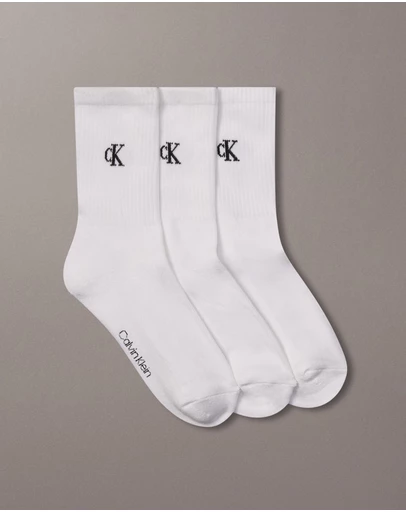 Calvin Klein - 3-Pack Cushion CK Monogram Socks