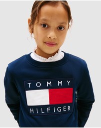 Tommy Hilfiger - Heritage Flag Applique Crew Neck Sweatshirt - Kids