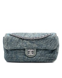 Pre-Loved by Azura Reborn - Pre-Loved Medium Embroidered Denim Camellia Flap