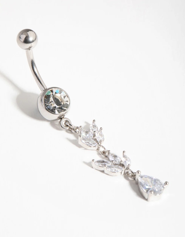 Lovisa - Surgical Steel Cubic Zirconia Marquise Drop Belly Ring