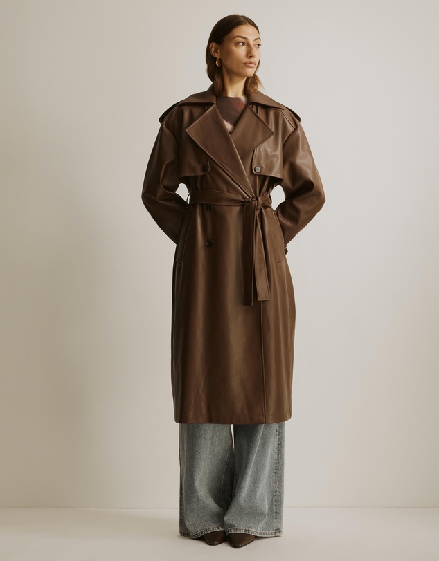 Atmos&Here - Mila PU Trench Coat