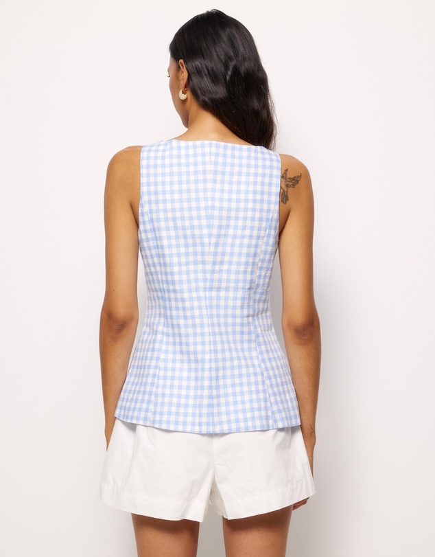 AERE - Gingham Square Neck Vest