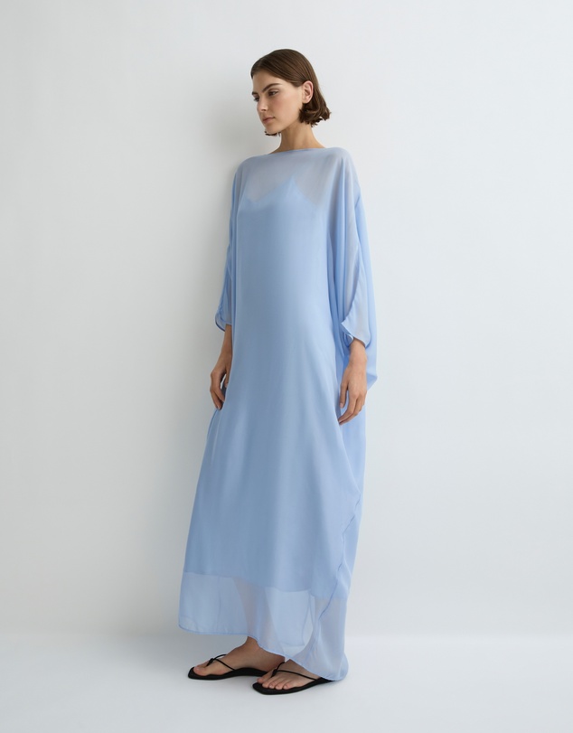 BONDI BORN - Capri Silk Caftan Dress - Sky