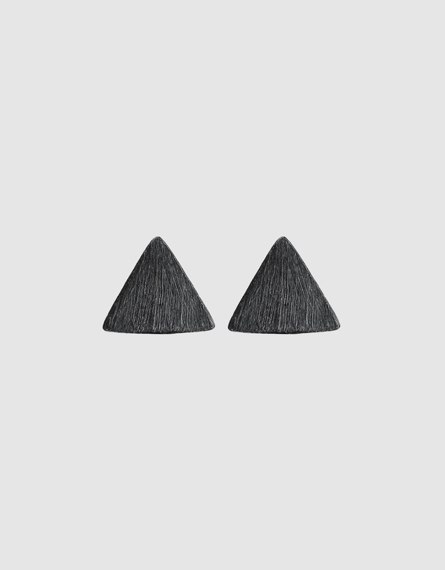 Kuzzoi - ICONIC EXCLUSIVE - Triangle Stud Earrings in Oxidised 925 Sterling Silver