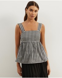 Atmos&Here - Billie Self Tie Gingham Top