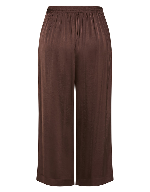 City Chic - Plus size Helena Wide Leg Satin Pant - chocolate