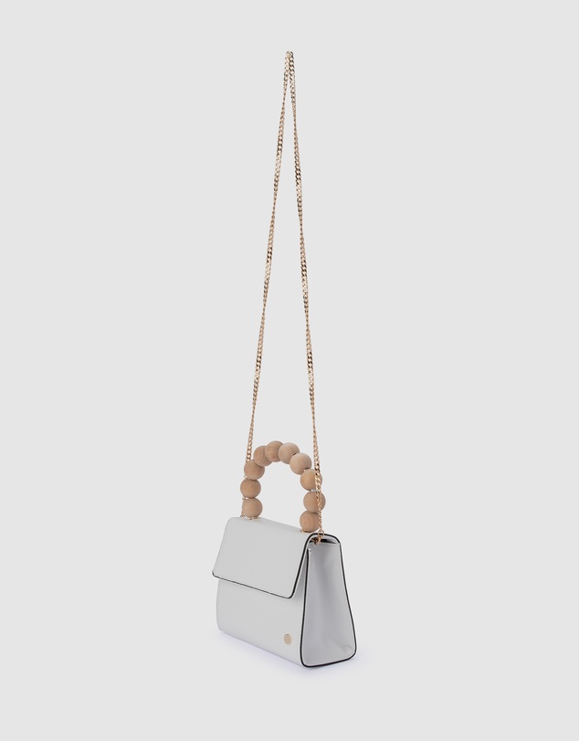 Olga Berg - Caylee Wood Bead Handle Bag