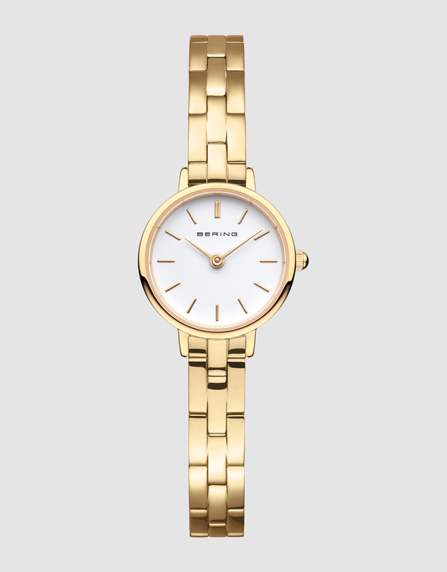 Bering - Bering Classic Ladies 26mm White Dial Gold Strap Watch