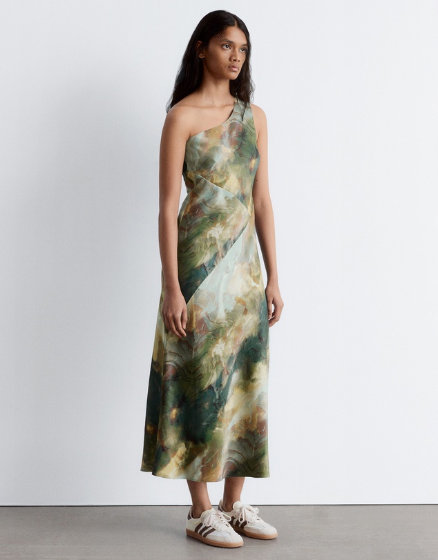 & Other Stories - One-Shoulder Satin Midi Dress